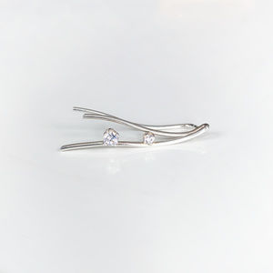 Free People Silver Gem Wave Ear Climber